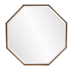 Howard Elliott 28"x28" Bastian Octagon Wall and Accent Mirror: Antique Gold, Iron Frame, Ready to Hang