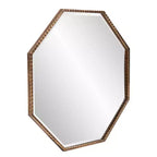 Howard Elliott 28"x28" Bastian Octagon Wall and Accent Mirror: Antique Gold, Iron Frame, Ready to Hang