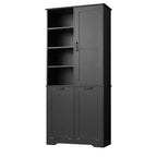 Whisen Bathroom Storage Cabinet with Drawers, Tilt-Out Laundry Hamper and Open Shelves