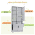 Whisen Bathroom Storage Cabinet with Drawers, Tilt-Out Laundry Hamper and Open Shelves