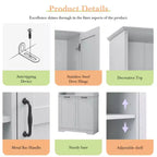 Whisen Bathroom Storage Cabinet with Drawers, Tilt-Out Laundry Hamper and Open Shelves