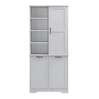 Whisen Bathroom Storage Cabinet with Drawers, Tilt-Out Laundry Hamper and Open Shelves