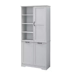 Whisen Bathroom Storage Cabinet with Drawers, Tilt-Out Laundry Hamper and Open Shelves