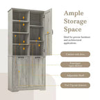 Whisen Bathroom Storage Cabinet with Drawers, Tilt-Out Laundry Hamper and Open Shelves