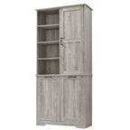 Whisen Bathroom Storage Cabinet with Drawers, Tilt-Out Laundry Hamper and Open Shelves