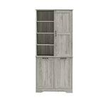 Whisen Bathroom Storage Cabinet with Drawers, Tilt-Out Laundry Hamper and Open Shelves