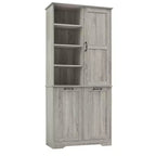 Whisen Bathroom Storage Cabinet with Drawers, Tilt-Out Laundry Hamper and Open Shelves