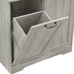 Whisen Bathroom Storage Cabinet with Drawers, Tilt-Out Laundry Hamper and Open Shelves