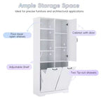 Whisen Bathroom Storage Cabinet with Drawers, Tilt-Out Laundry Hamper and Open Shelves
