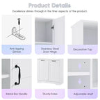 Whisen Bathroom Storage Cabinet with Drawers, Tilt-Out Laundry Hamper and Open Shelves