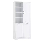Whisen Bathroom Storage Cabinet with Drawers, Tilt-Out Laundry Hamper and Open Shelves