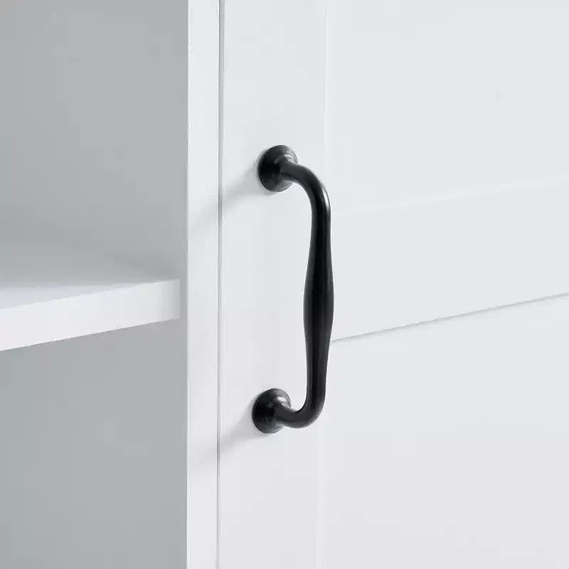 Whisen Bathroom Storage Cabinet with Drawers, Tilt-Out Laundry Hamper and Open Shelves