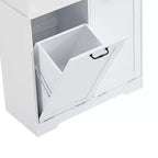 Whisen Bathroom Storage Cabinet with Drawers, Tilt-Out Laundry Hamper and Open Shelves