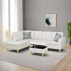 3-Piece Chenille Velvet Sofa Set with Double-Layer Spring