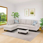 3-Piece Chenille Velvet Sofa Set with Double-Layer Spring