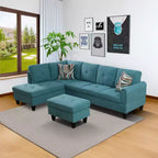 3-Piece Chenille Velvet Sofa Set with Double-Layer Spring