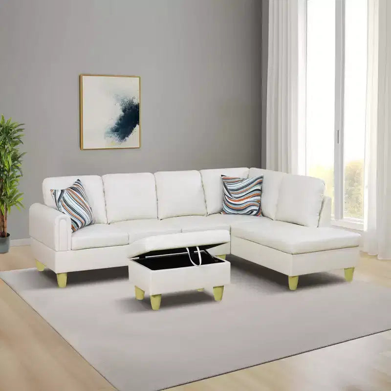 3-Piece Chenille Velvet Sofa Set with Double-Layer Spring