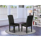 HomeStock Artisanal Attic Parson Leather Chair Set of 2