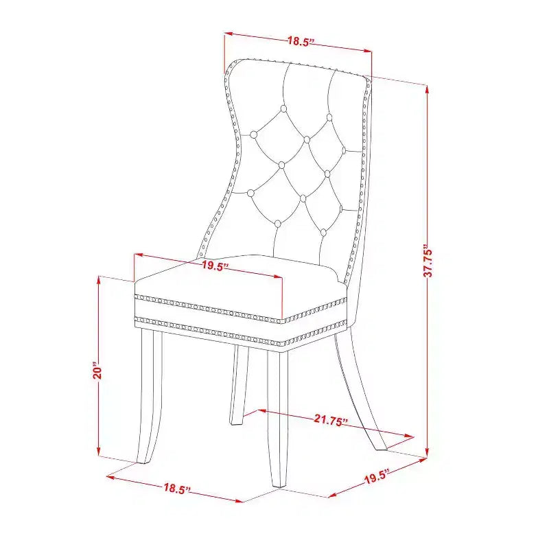 HomeStock Parsons Dining Chairs - Button Tufted