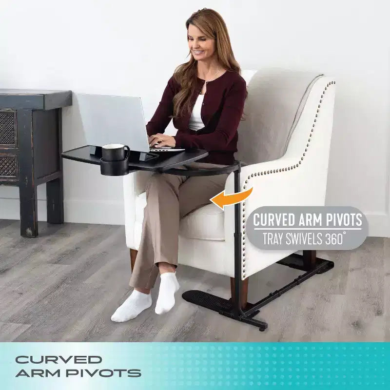 Wonder Tray Adjustable Swivel TV Tray and Laptop Desk with Cupholder