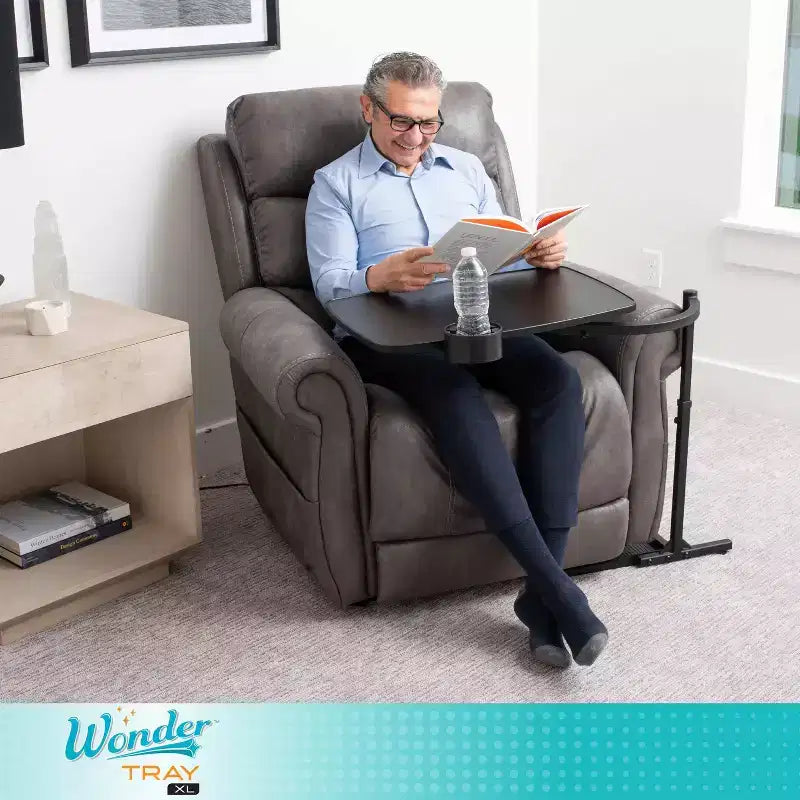 Wonder Tray Adjustable Swivel TV Tray and Laptop Desk with Cupholder