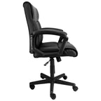 Elama Mid Back Adjustable Faux Leather Office Chair in Black
