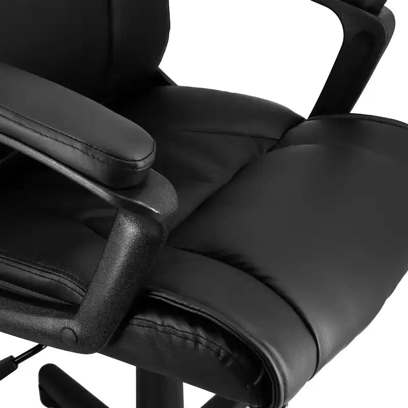 Elama Mid Back Adjustable Faux Leather Office Chair in Black