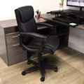 Elama Mid Back Adjustable Faux Leather Office Chair in Black