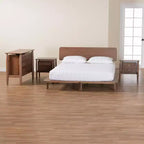 Alyssa Japandi Walnut Brown Wood 4-Piece Bedroom Set