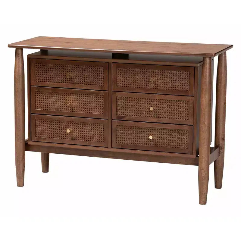 Alyssa Japandi Walnut Brown Wood 4-Piece Bedroom Set