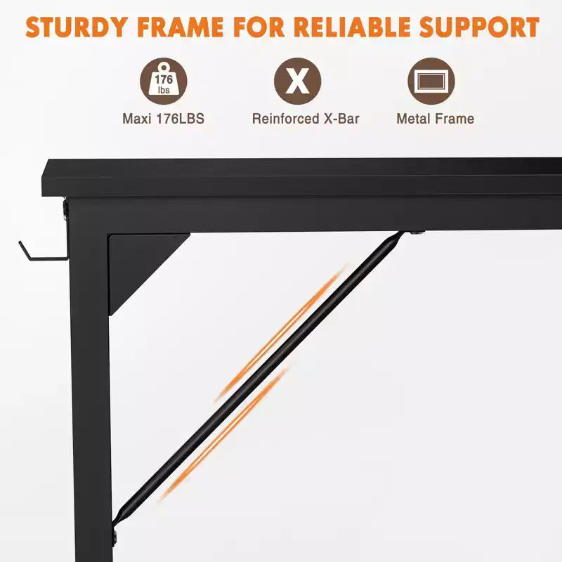 63 Inch Game Computer Desk with Storage, Home Office Modern Simple Style PC Table for Youth Student Adult