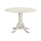 5-Piece Round Dining Table Set in Linen White