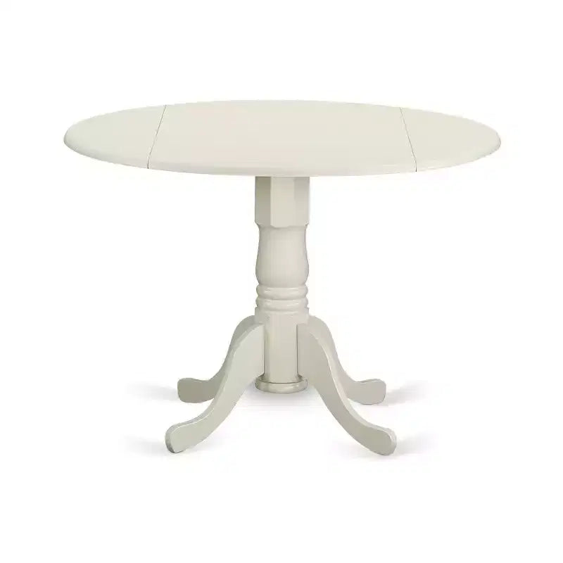 5-Piece Round Dining Table Set in Linen White