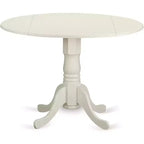 5-Piece Round Dining Table Set in Linen White