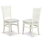 5-Piece Round Dining Table Set in Linen White