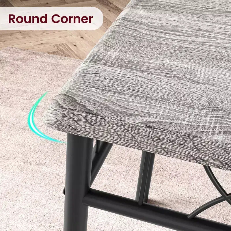 Dining Table Set, Kitchen Table Set for 4, 4 Piece Wooden Dining Room Table Set with 4 Chairs, Kitchen Rectangular Table Set for Small Space