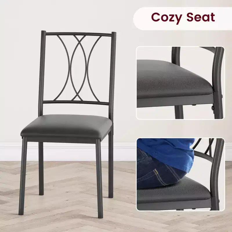 Dining Table Set, Kitchen Table Set for 4, 4 Piece Wooden Dining Room Table Set with 4 Chairs, Kitchen Rectangular Table Set for Small Space