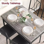 Dining Table Set, Kitchen Table Set for 4, 4 Piece Wooden Dining Room Table Set with 4 Chairs, Kitchen Rectangular Table Set for Small Space