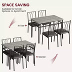 Dining Table Set, Kitchen Table Set for 4, 4 Piece Wooden Dining Room Table Set with 4 Chairs, Kitchen Rectangular Table Set for Small Space