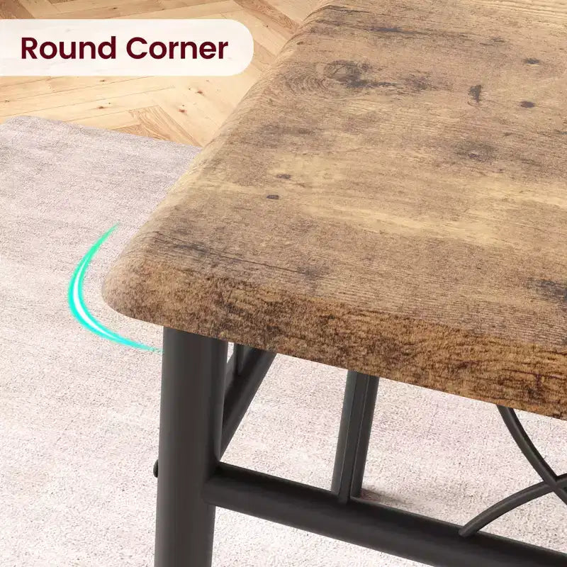 Dining Table Set, Kitchen Table Set for 4, 4 Piece Wooden Dining Room Table Set with 4 Chairs, Kitchen Rectangular Table Set for Small Space