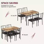 Dining Table Set, Kitchen Table Set for 4, 4 Piece Wooden Dining Room Table Set with 4 Chairs, Kitchen Rectangular Table Set for Small Space