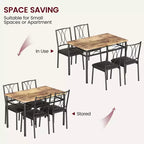 Dining Table Set, Kitchen Table Set for 4, 4 Piece Wooden Dining Room Table Set with 4 Chairs, Kitchen Rectangular Table Set for Small Space