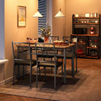 Dining Table Set, Kitchen Table Set for 4, 4 Piece Wooden Dining Room Table Set with 4 Chairs, Kitchen Rectangular Table Set for Small Space