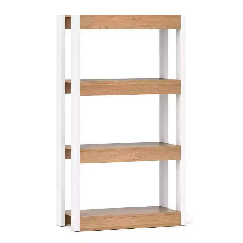 4-Tier Wooden Bookcase with Dual Anti-Tipping Kits