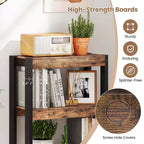 4-Tier Wooden Bookcase with Dual Anti-Tipping Kits