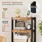 4-Tier Wooden Bookcase with Dual Anti-Tipping Kits