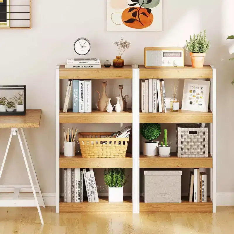 4-Tier Wooden Bookcase with Dual Anti-Tipping Kits