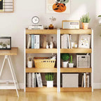 4-Tier Wooden Bookcase with Dual Anti-Tipping Kits