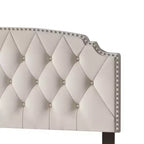 Twin Size Upholstered Platform Bed with Tufted Headboard