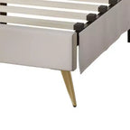 Twin Size Upholstered Platform Bed with Tufted Headboard